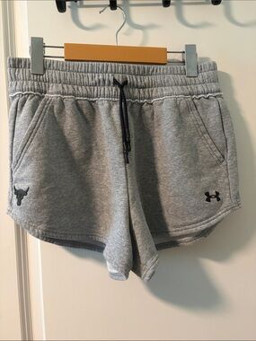Under Armour Gray Athletic Fleece Shorts with Black Accents